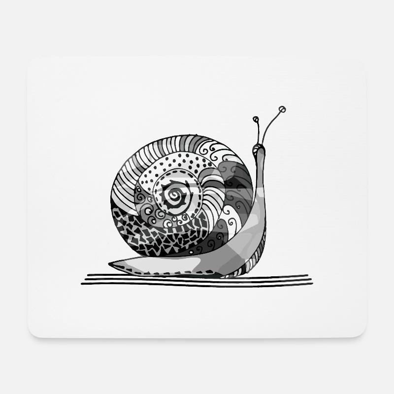 Schnecke - Mousepad (Querformat) - Weiß