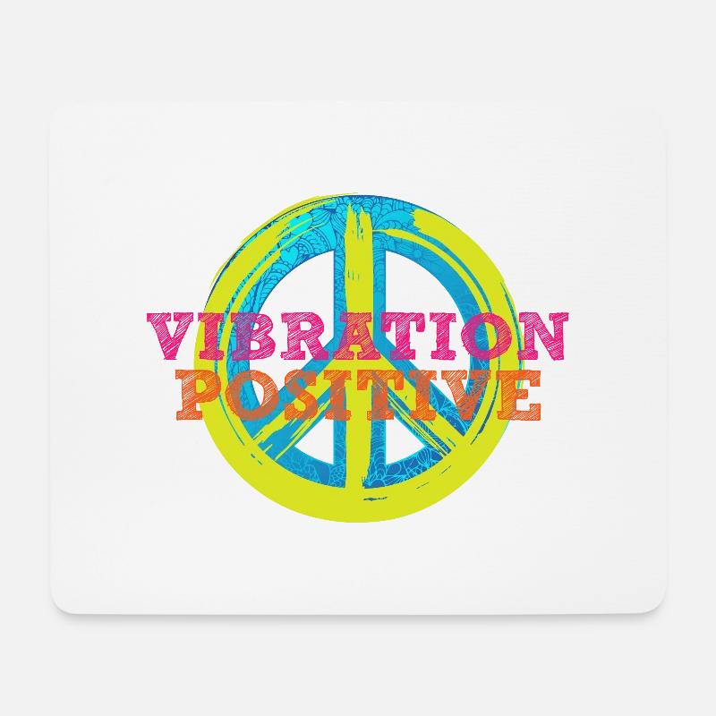 T-Shirt positive Vibration. - Mousepad (Querformat) - Weiß