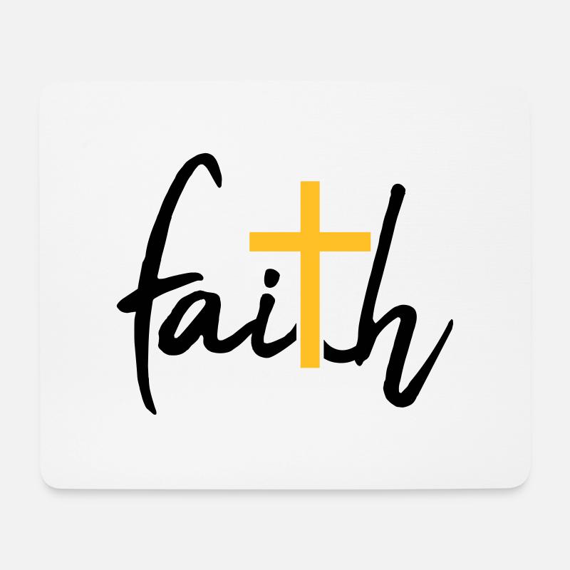 Faith Kreuz Glaube - Mousepad (Querformat) - Weiß