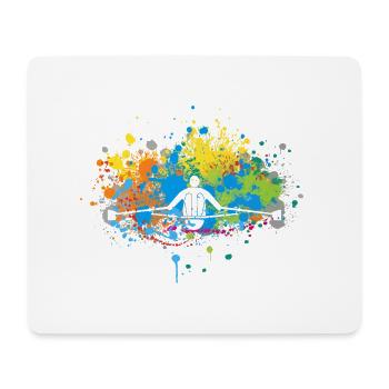 Farbkleckse Rudern - Mousepad (Querformat) - Weiß - Vorne