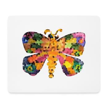 MagischeR Buntglas-Schmetterling - Mousepad (Querformat) - Weiß - Vorne