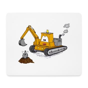 Pelle grue grue chantier constructeur les gars - Tapis de souris (format paysage) - blanc - Devant