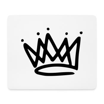 Emoji Krone Kronen Skizze schwarz - Mousepad (Querformat) - Weiß - Vorne