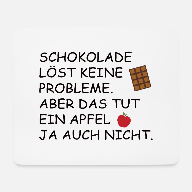 Schokolade | Lustiger Spruch - Mousepad (Querformat) - Weiß