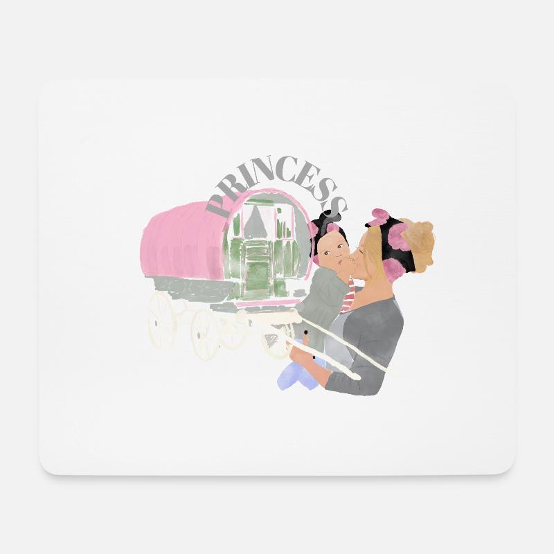 Prinzessin, Prinzen Mutter und Kind Handfarbe - Mousepad (Querformat) - Weiß