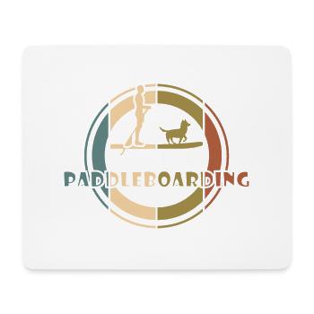 SUP hund lustiges outfit für SUP mit Hund - Mousepad (Querformat) - Weiß - Vorne