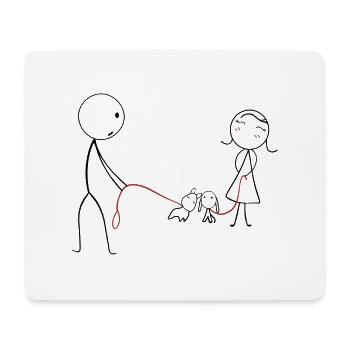 Lustige Bild mit Hund Liebe Geschenk - Mousepad (Querformat) - Weiß - Vorne