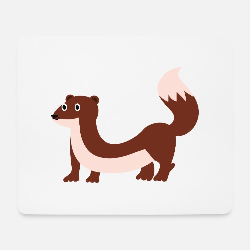 Wiesel - Mousepad (Querformat) - Weiß