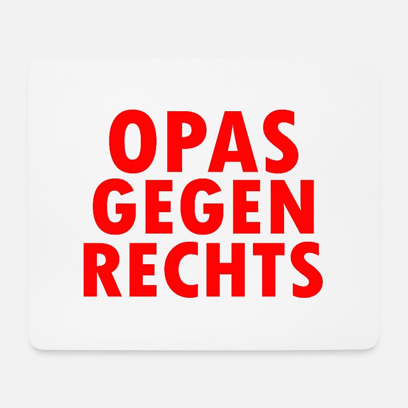 Opas gegen rechts - Mousepad (Querformat) - Weiß