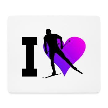 Herren Langlauf Skating Langlauf Klassisch - Mousepad (Querformat) - Weiß - Vorne