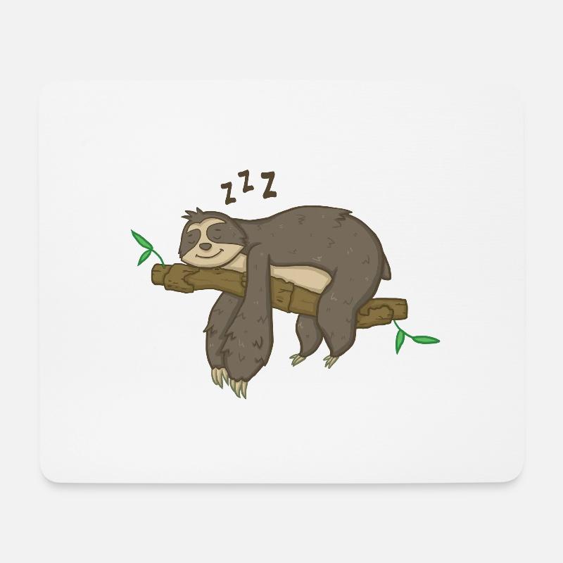 Faultier Schlafen Relax - Mousepad (Querformat) - Weiß