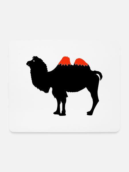 Kamel Silhouette - Mousepad (Querformat) - Weiß