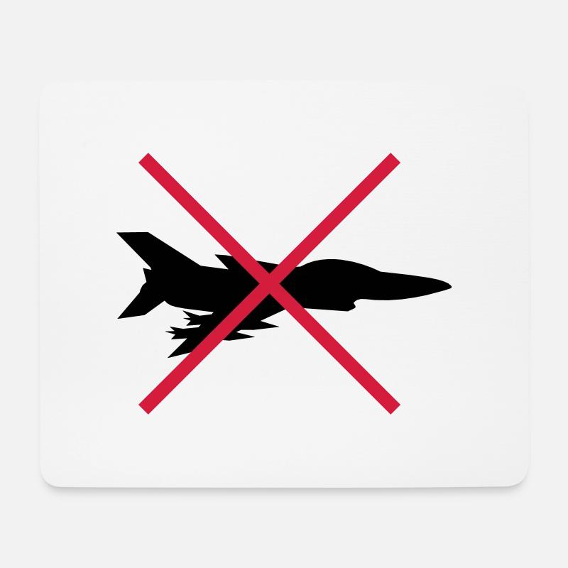 Keine Kampfflugzeuge Schild - Mousepad (Querformat) - Weiß