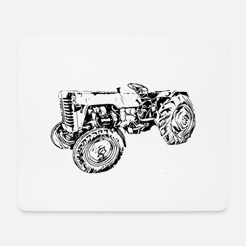 Traktor - Mousepad (Querformat) - Weiß