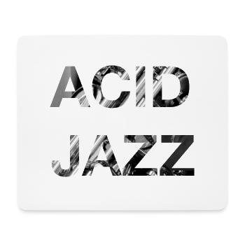 Acid Jazz Musique Noir Blanc Typographie Moderne - Tapis de souris (format paysage) - blanc - Devant