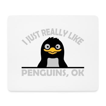 J’aime juste les pingouins - Tapis de souris (format paysage) - blanc - Devant