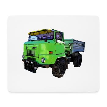 IFA L60 mit Ballonreifen Allrad 4x4 Kipper - Mousepad (Querformat) - Weiß - Vorne