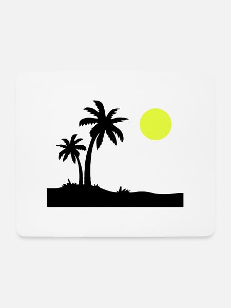 Palmen Insel - Mousepad (Querformat) - Weiß