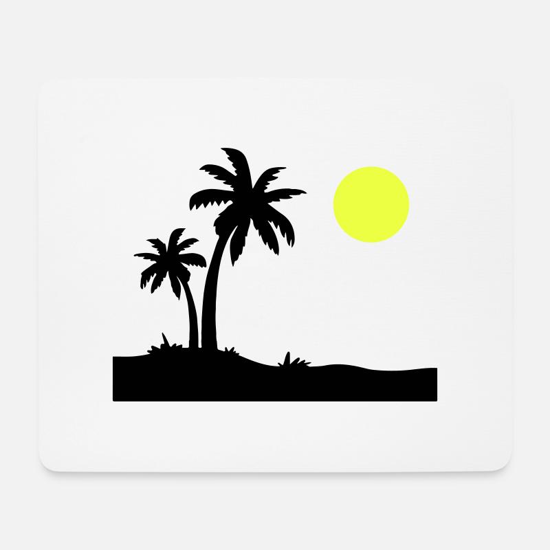Palmen Insel - Mousepad (Querformat) - Weiß