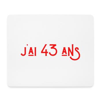 bref j'ai un 43 ans pour la deuxième fois - Tapis de souris (format paysage) - blanc - Devant