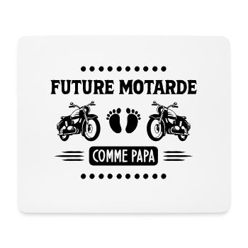 Idée de cadeau pour future motarde - Tapis de souris (format paysage) - blanc - Devant