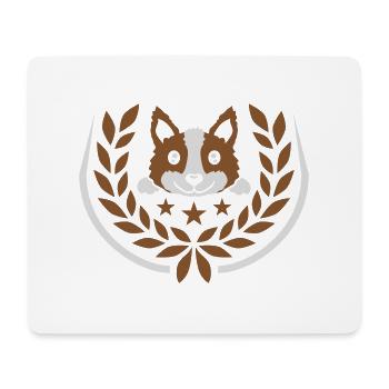 Emblem Lorbeerkranz Hund Design - Mousepad (Querformat) - Weiß - Vorne