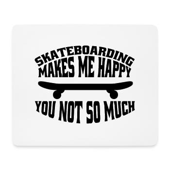 Skateboard Sakten Skateboarding Longboard Skater - Tapis de souris (format paysage) - blanc - Devant