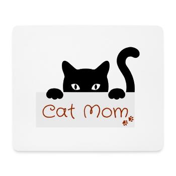Cat Mom Lover - chat tenant sa famille - Tapis de souris (format paysage) - blanc - Devant