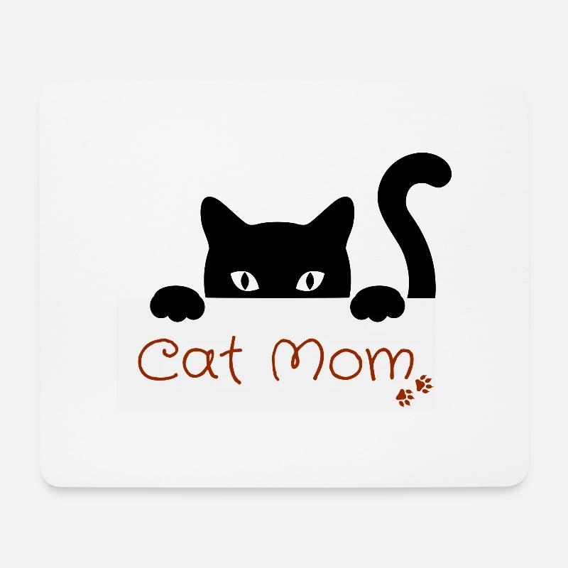 Cat Mom Lover - Kätzchen, das seine Familie hält - Mousepad (Querformat) - Weiß