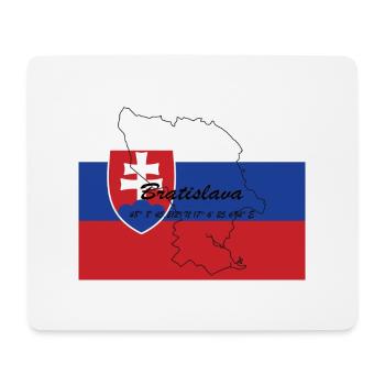 Bratislava - Hauptstadt mit GPS & Flagge - Mousepad (Querformat) - Weiß - Vorne