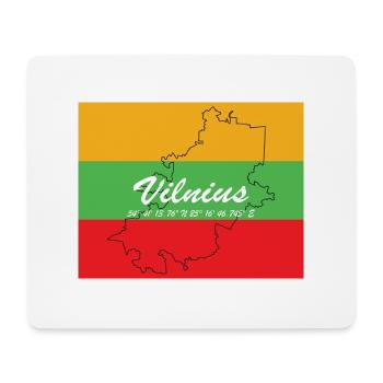 Vilnius - Hauptstadt mit GPS & Flagge - Mousepad (Querformat) - Weiß - Vorne