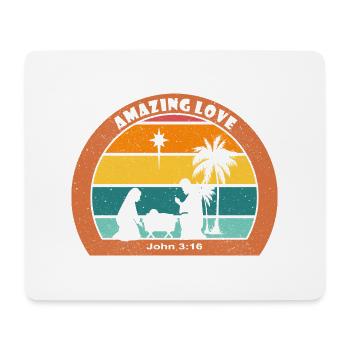 Amazing Love, Christian Nativity Bible Verse - Mouse Pad (horizontal) - white - Front