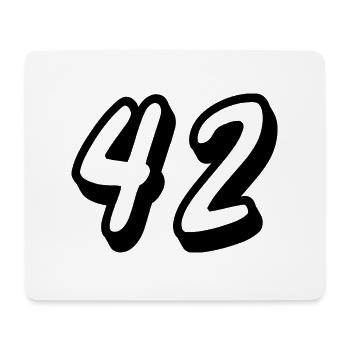 42 - Mousepad (Querformat) - Weiß - Vorne