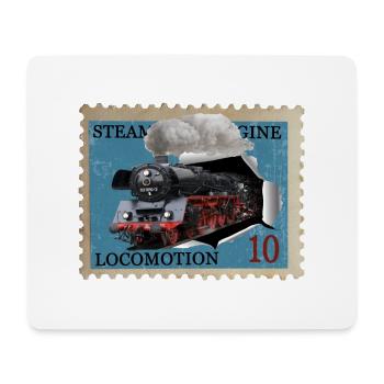 Timbre de locomotive à vapeur - Tapis de souris (format paysage) - blanc - Devant