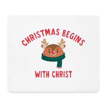 Christmas Begins With Christ - Tapis de souris (format paysage) - blanc - Devant