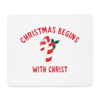 Christmas Begins With Christ sucre d'orge - Tapis de souris (format paysage) - blanc - Devant