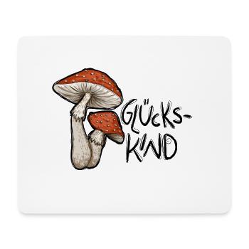 Fliegenpilze Illustration Glückskind - Mousepad (Querformat) - Weiß - Vorne