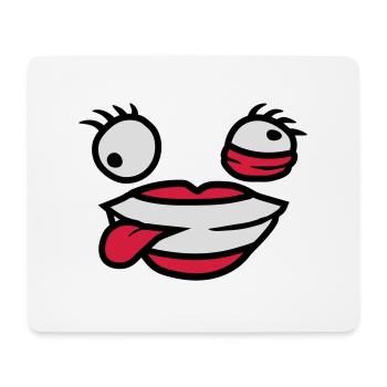 Crazy female comic face - Mouse Pad (horizontal) - white - Front