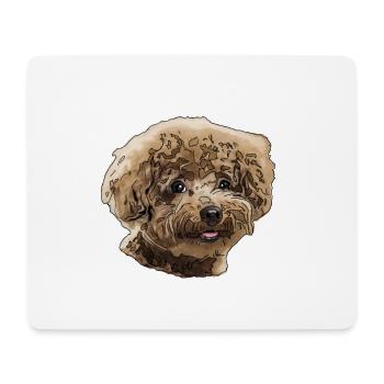 Pudel - Mousepad (Querformat) - Weiß - Vorne