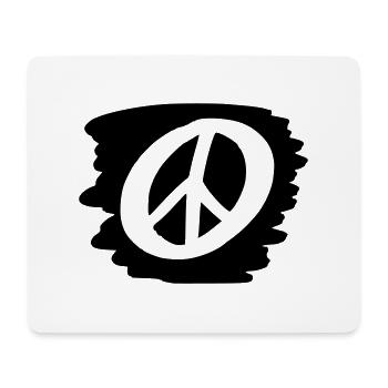 Peace Zeichen Zeichnung Frieden Skizze schwarz - Mousepad (Querformat) - Weiß - Vorne