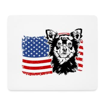 Chihuahua America Flag Dogs Wilsigns - Tapis de souris (format paysage) - blanc - Devant