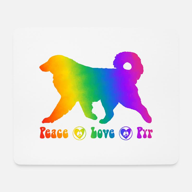 Pyrenäen-Sennenhund, vollständig anpassbar nach Wunsch - Mousepad (Querformat) - Weiß