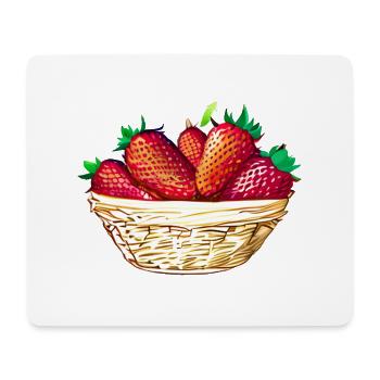 Erdbeeren Erdbeere Korb Erdbeerfeld - Mousepad (Querformat) - Weiß - Vorne