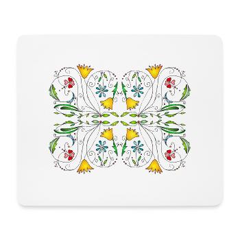 Fleur - Tapis de souris (format paysage) - blanc - Devant