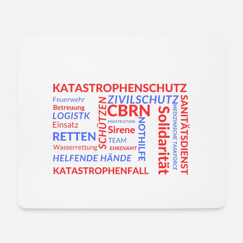 Katastrophenschutz in Worten - Mousepad (Querformat) - Weiß