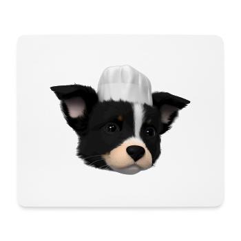 Chiens Cuisiniers Border Collie Chapeau de chef Amoureux des chiens - Tapis de souris (format paysage) - blanc - Devant