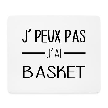 Accro au basket, prêt à tout dunker! - Tapis de souris (format paysage) - blanc - Devant