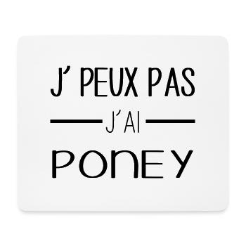 Poney - Tapis de souris (format paysage) - blanc - Devant