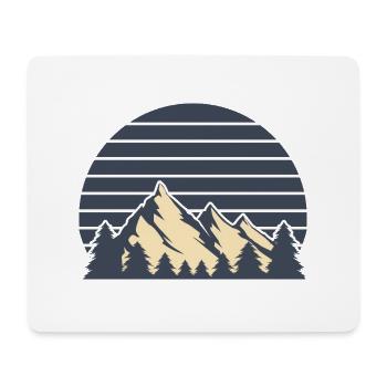 vintage sunset Berge weiß 2 - Mousepad (Querformat) - Weiß - Vorne