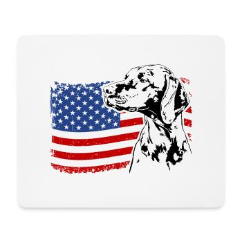 Magyar Vizsla America Flag Dogs Dog Wilsigns - Mouse Pad (horizontal) - white - Front